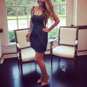 Lovely Day Blue Pleated Scoop Neck Dress